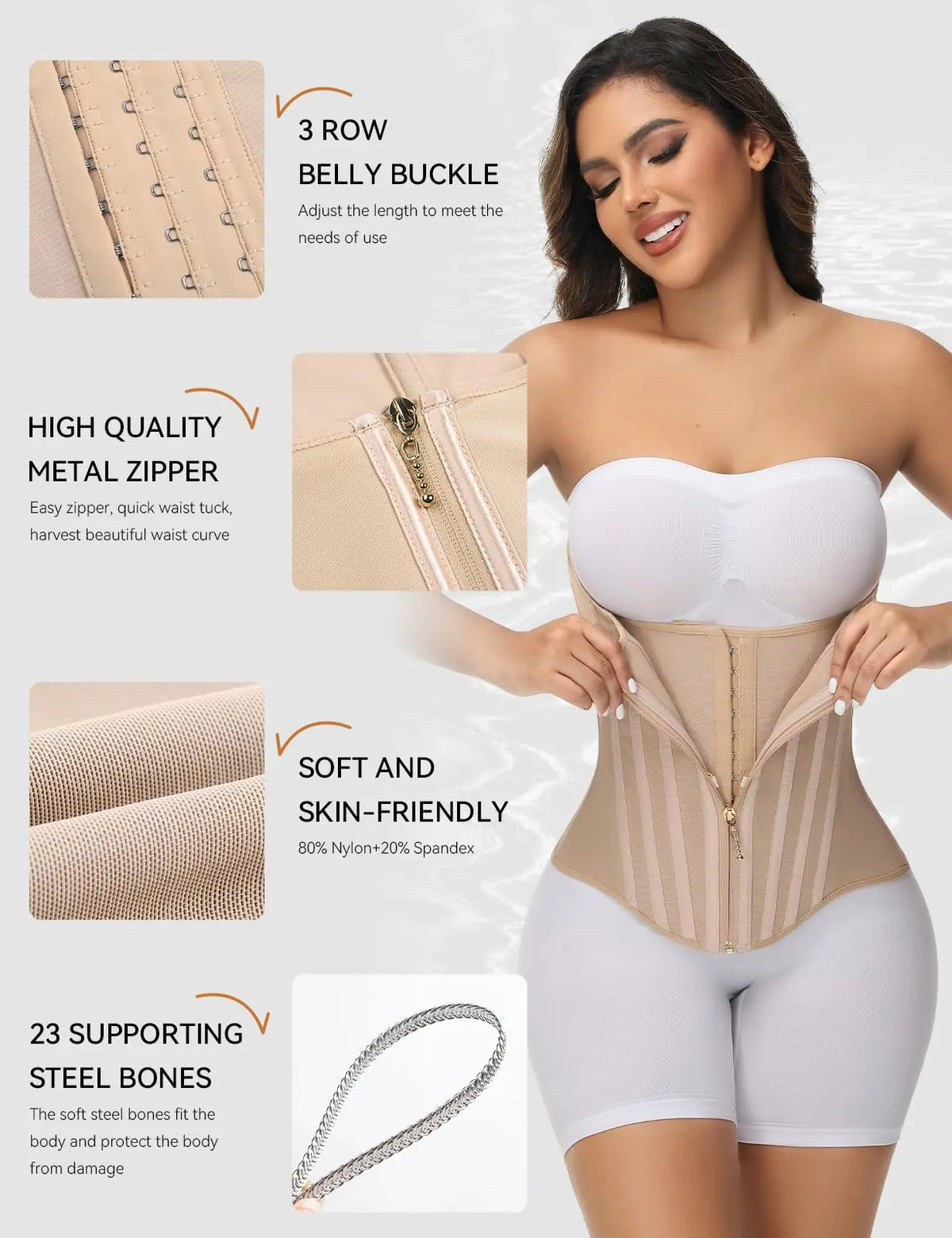 Transform Your Workout with SHAPSHE Women's Tummy Slimming Corset Shapewear - Perfect for Gym and Sport!