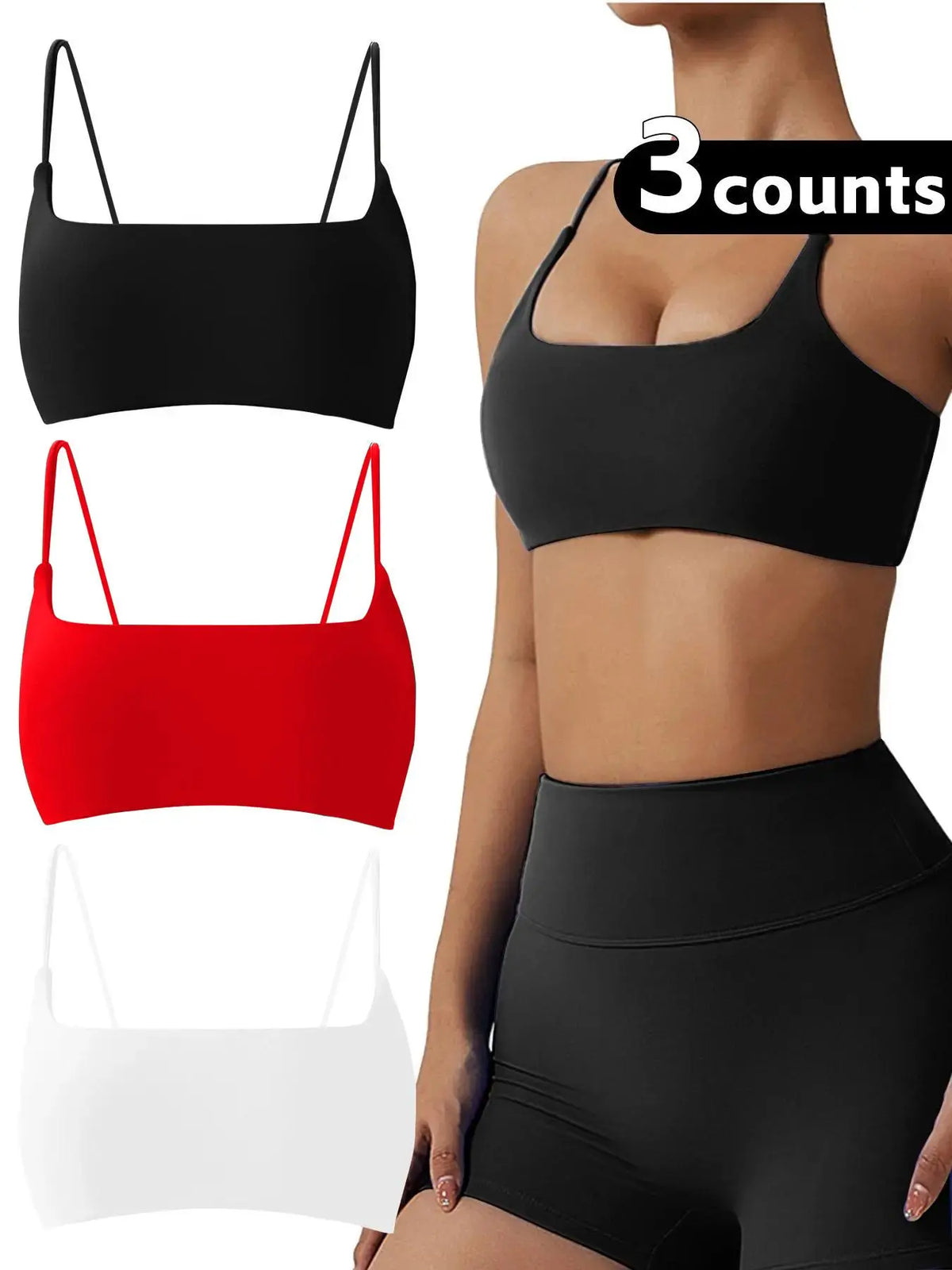 Elevate Your Workout with Our Women's Solid Wireless Sports Bra - Strappy, Breathable, and Perfect for Yoga and Gym Sessions