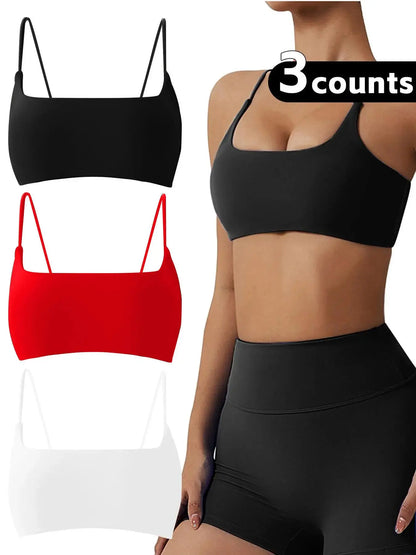 Elevate Your Workout with Our Women's Solid Wireless Sports Bra - Strappy, Breathable, and Perfect for Yoga and Gym Sessions