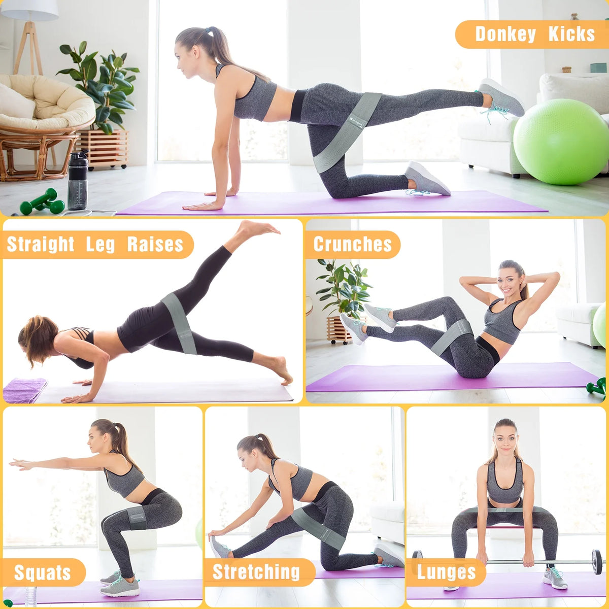 Transform Your Workout with Our Non-Slip Resistance Bands for Legs and Butt - 3 Levels of Elastic Bands for Ultimate Glute Training!
