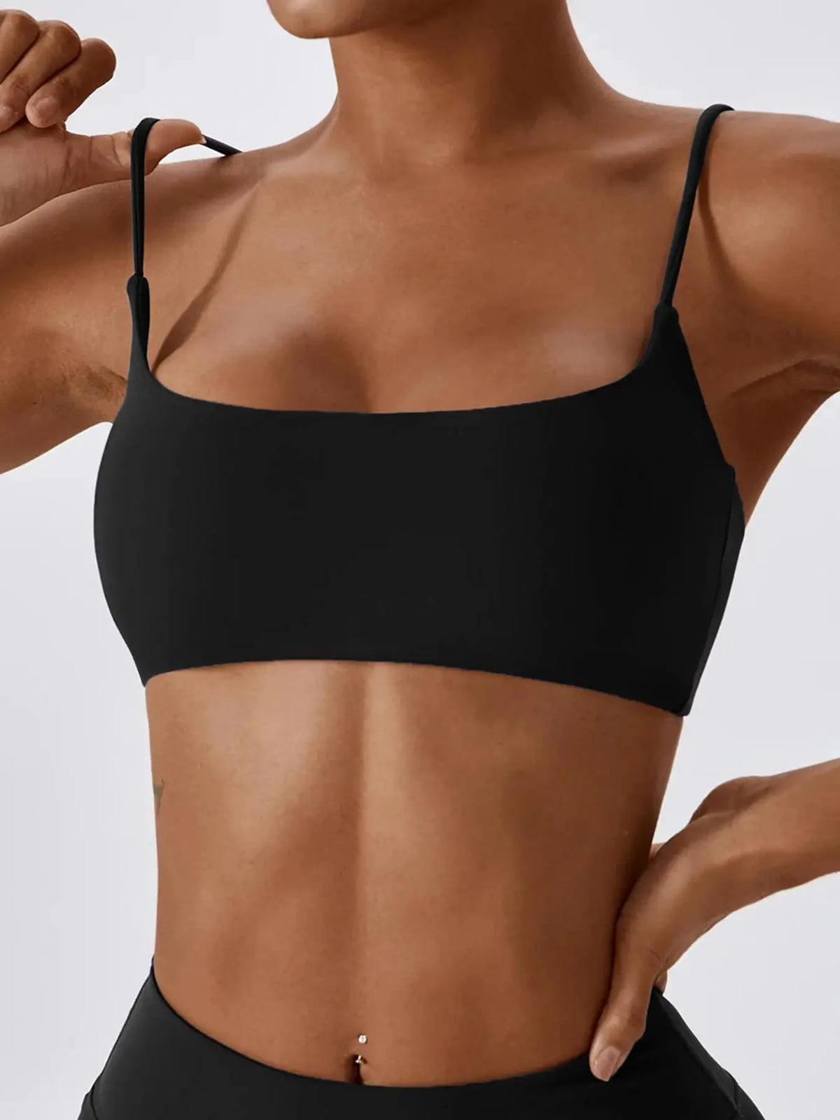 Elevate Your Workout with Our Women's Solid Wireless Sports Bra - Strappy, Breathable, and Perfect for Yoga and Gym Sessions