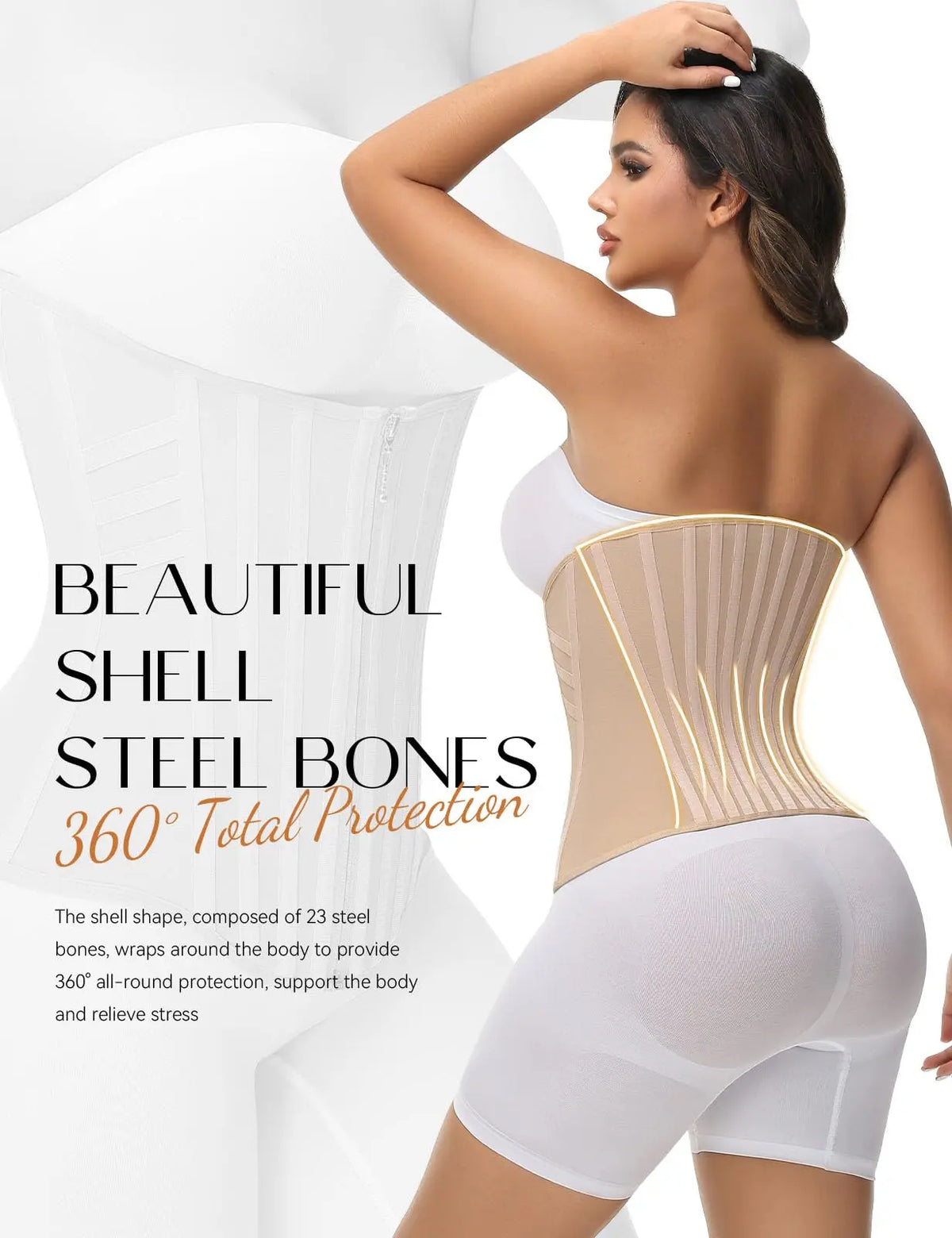 Transform Your Workout with SHAPSHE Women's Tummy Slimming Corset Shapewear - Perfect for Gym and Sport!