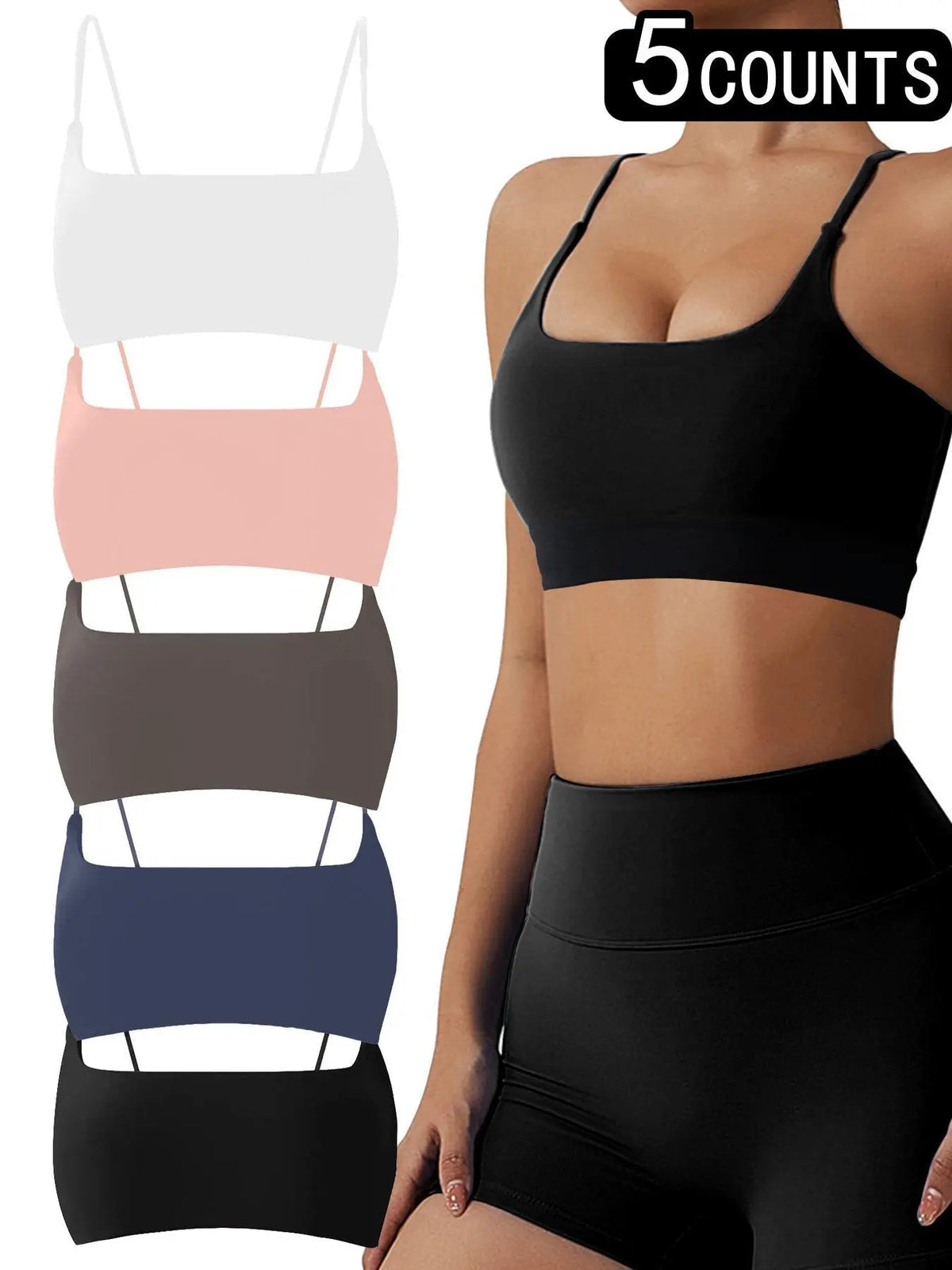Elevate Your Workout with Our Women's Solid Wireless Sports Bra - Strappy, Breathable, and Perfect for Yoga and Gym Sessions