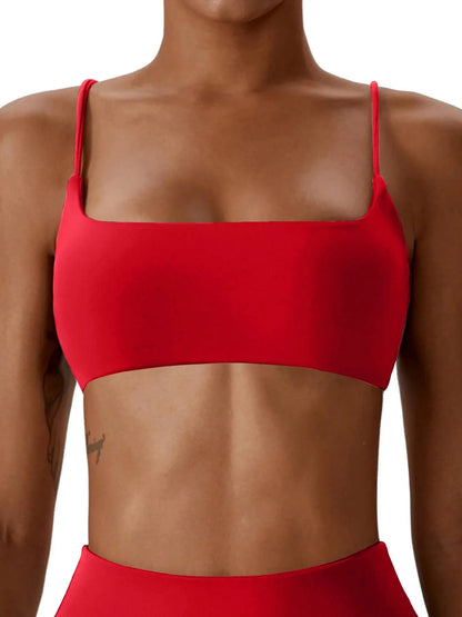 Elevate Your Workout with Our Women's Solid Wireless Sports Bra - Strappy, Breathable, and Perfect for Yoga and Gym Sessions