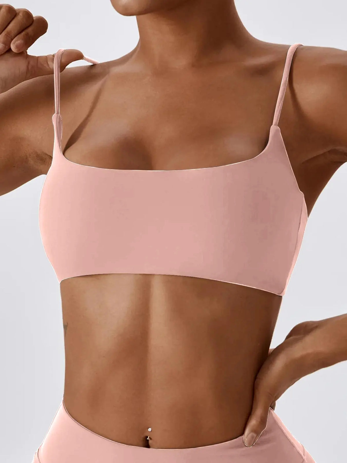 Elevate Your Workout with Our Women's Solid Wireless Sports Bra - Strappy, Breathable, and Perfect for Yoga and Gym Sessions