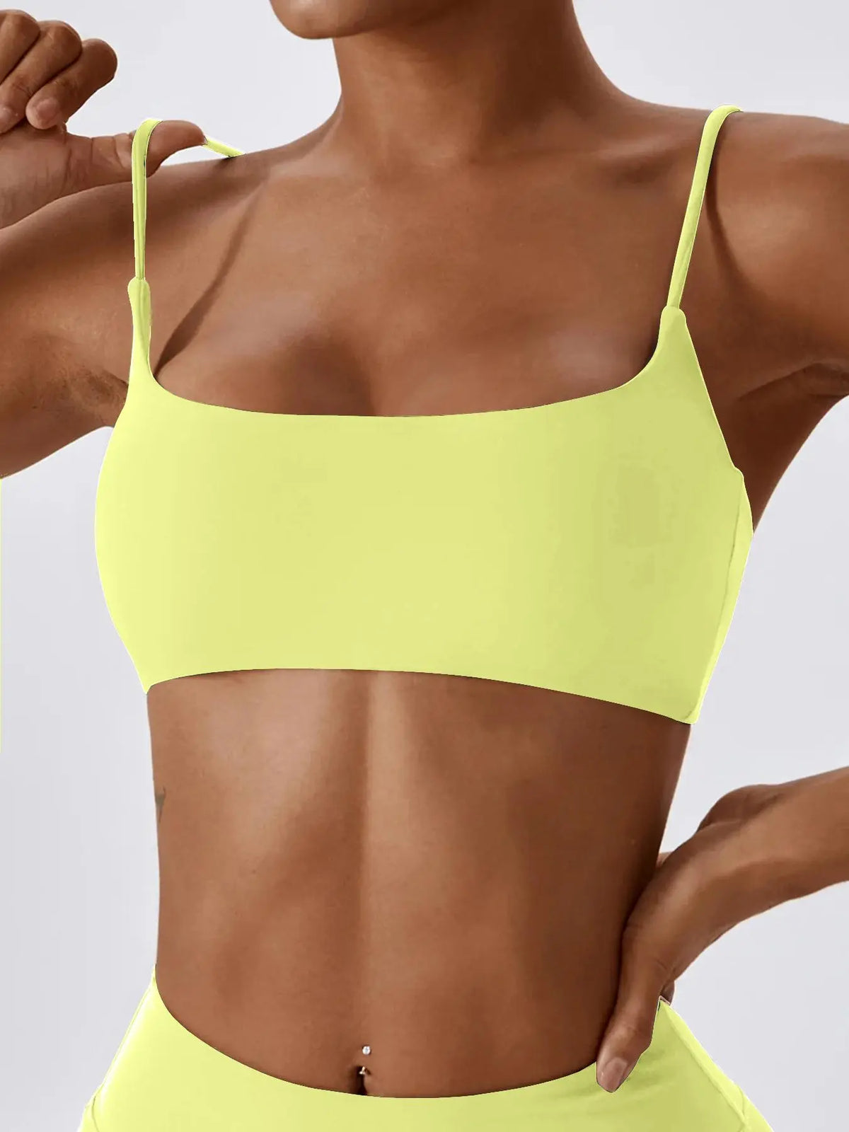 Elevate Your Workout with Our Women's Solid Wireless Sports Bra - Strappy, Breathable, and Perfect for Yoga and Gym Sessions